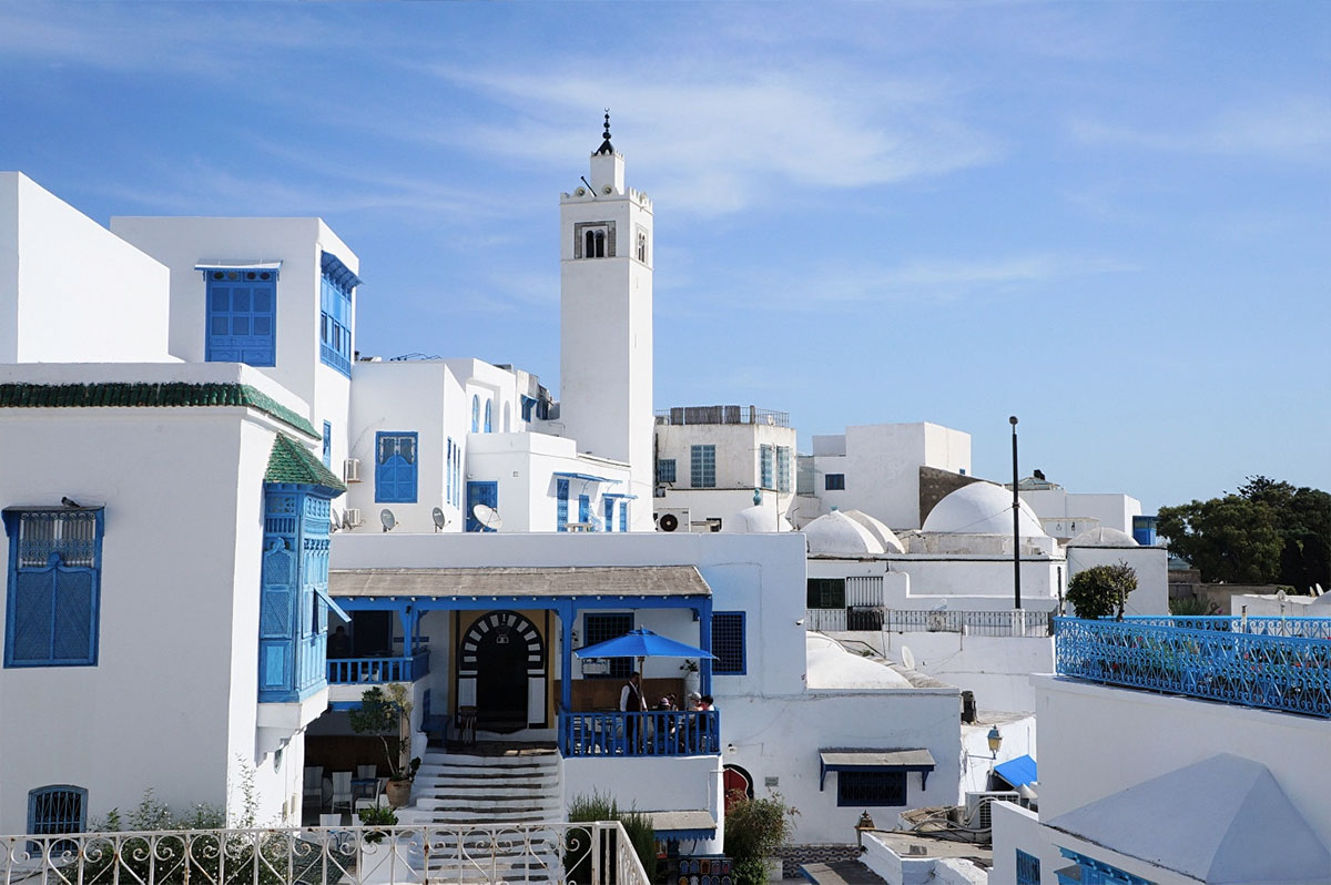 Sidi Bou Said, a coastal town with blue and white architecture